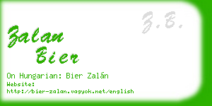 zalan bier business card